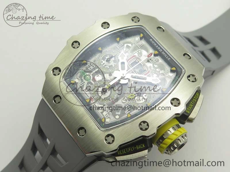 Affordable RM11-03 SS KVF 1:1 Best Edition Crystal Skeleton Dial on Racing Rubber Strap A 4919