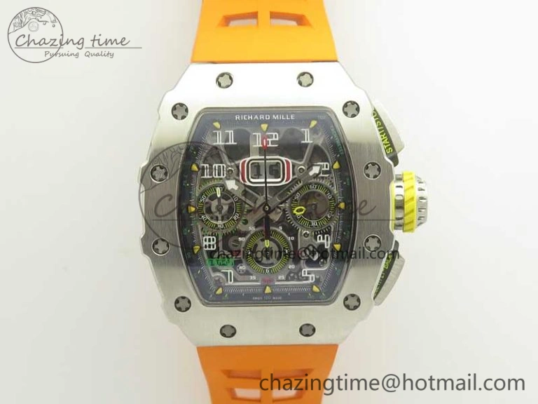 Affordable RM11-03 SS KVF 1:1 Best Edition Crystal Skeleton Dial on Racing Rubber Strap A 4919