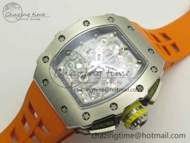 Affordable RM11-03 SS KVF 1:1 Best Edition Crystal Skeleton Dial on Racing Rubber Strap A 4919