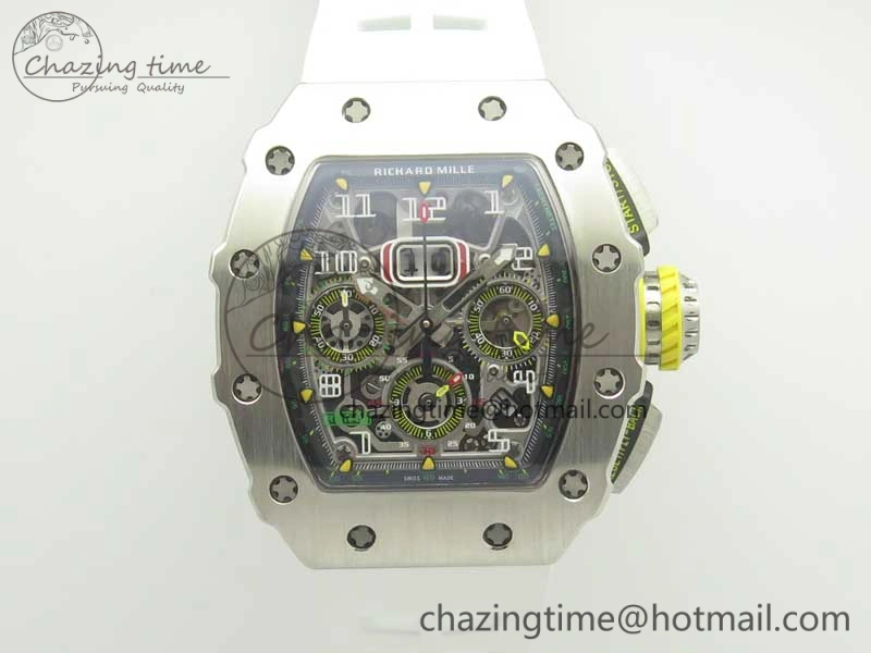Affordable RM11-03 SS KVF 1:1 Best Edition Crystal Skeleton Dial on Racing Rubber Strap A 4919