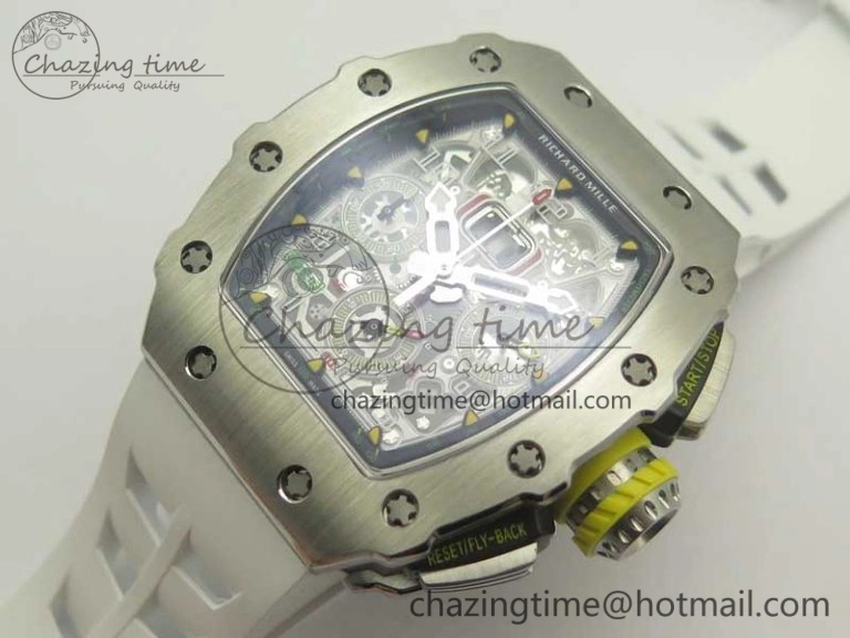 Affordable RM11-03 SS KVF 1:1 Best Edition Crystal Skeleton Dial on Racing Rubber Strap A 4919