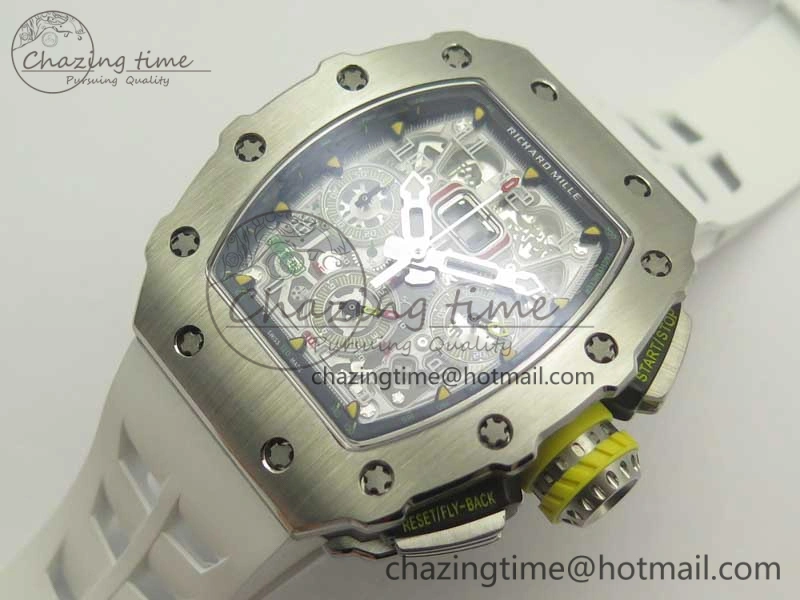 Affordable RM11-03 SS KVF 1:1 Best Edition Crystal Skeleton Dial on Racing Rubber Strap A 4919
