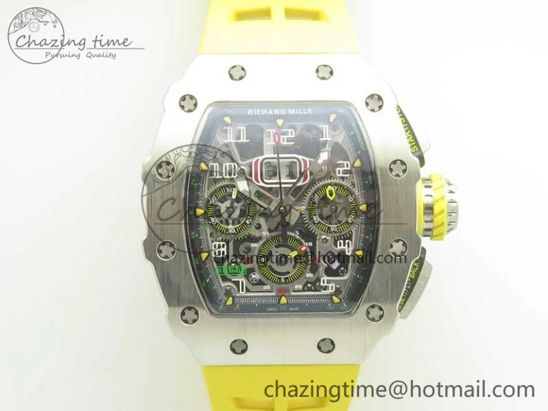 Affordable RM11-03 SS KVF 1:1 Best Edition Crystal Skeleton Dial on Racing Rubber Strap A 4919