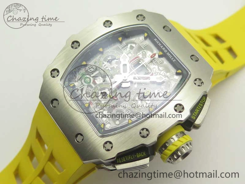 Affordable RM11-03 SS KVF 1:1 Best Edition Crystal Skeleton Dial on Racing Rubber Strap A 4919