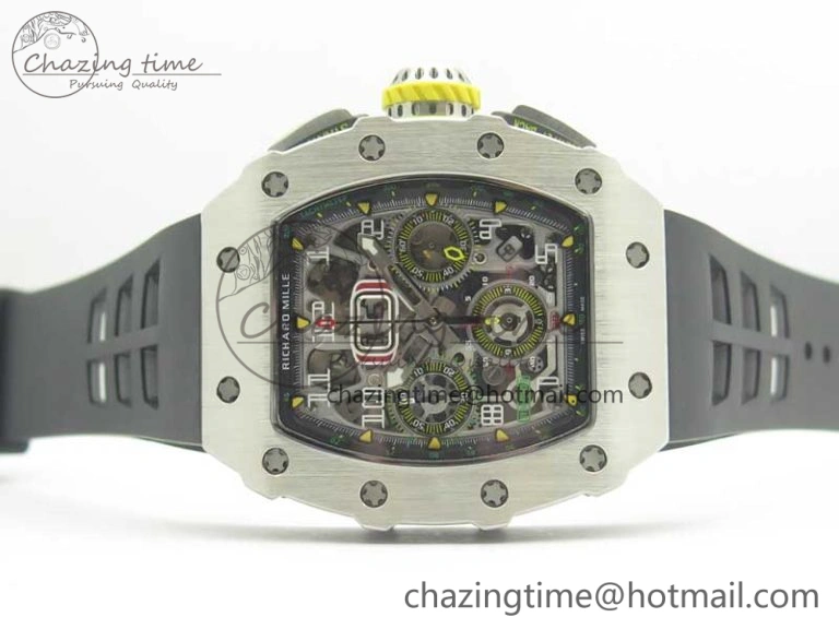 Affordable RM11-03 SS KVF 1:1 Best Edition Crystal Skeleton Dial on Racing Rubber Strap A 4919