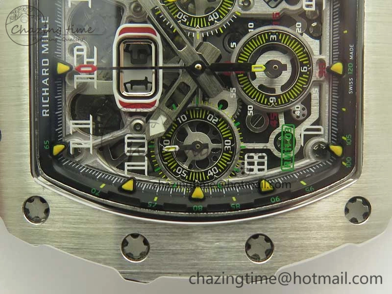 Affordable RM11-03 SS KVF 1:1 Best Edition Crystal Skeleton Dial on Racing Rubber Strap A 4919