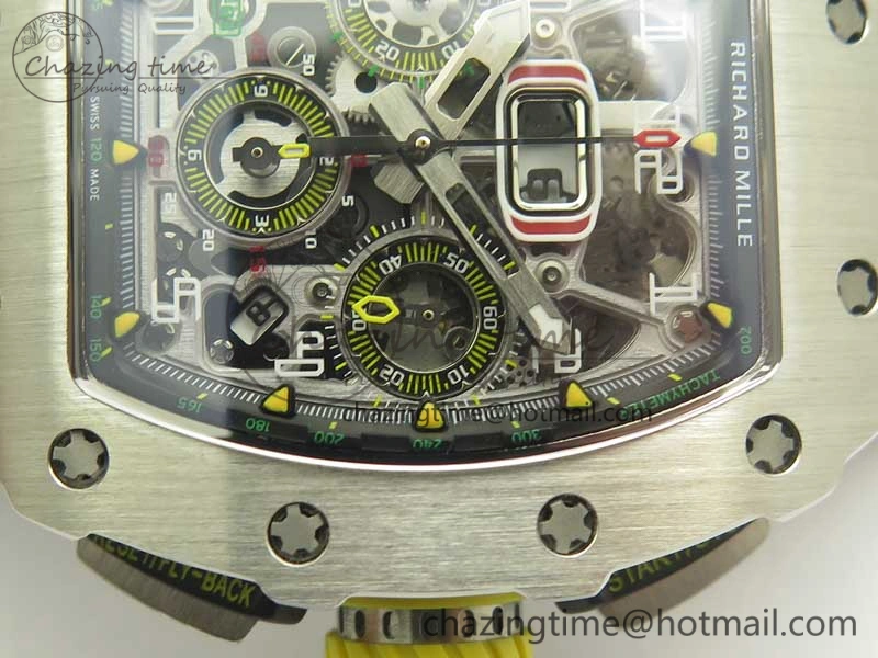 Affordable RM11-03 SS KVF 1:1 Best Edition Crystal Skeleton Dial on Racing Rubber Strap A 4919