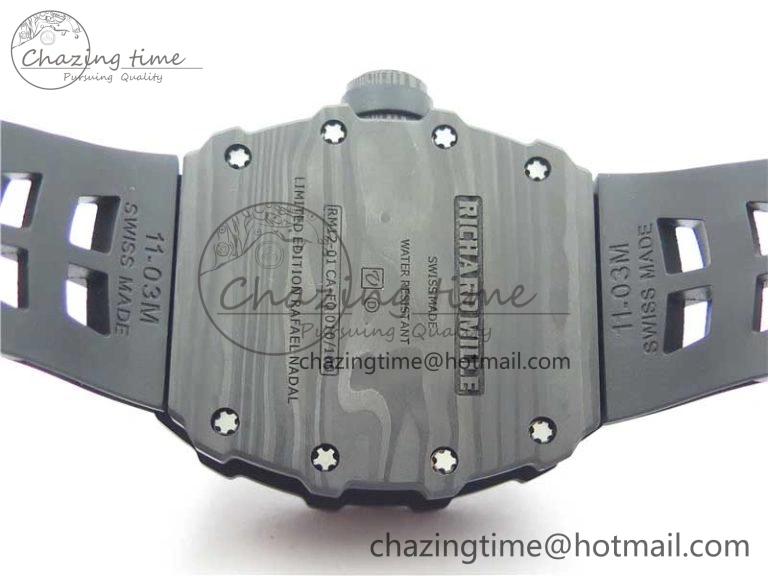RM12 Real Tourbillon KVF Best Edition Skeleton Dial on Black Rubber Strap SmartChoice 9396