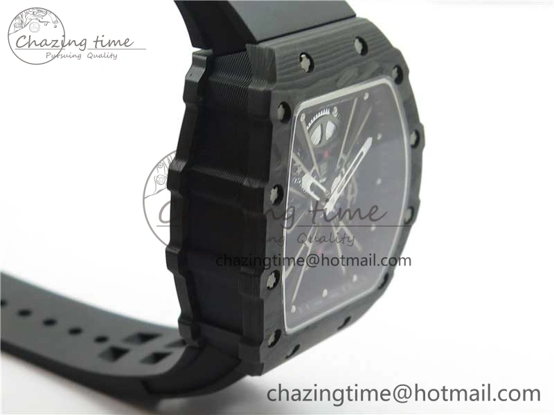 RM12 Real Tourbillon KVF Best Edition Skeleton Dial on Black Rubber Strap SmartChoice 9396