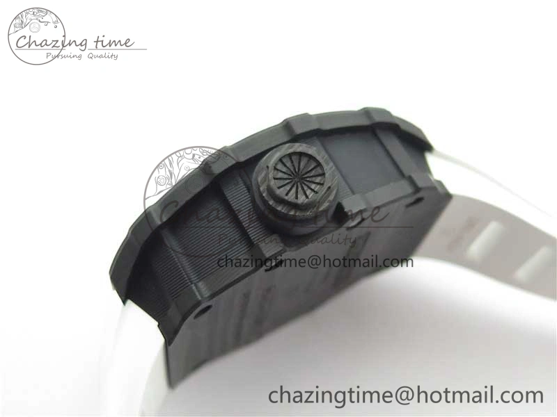 SmartChoice RM12 Real Tourbillon KVF Best Edition Skeleton Dial on White Rubber Strap 9397