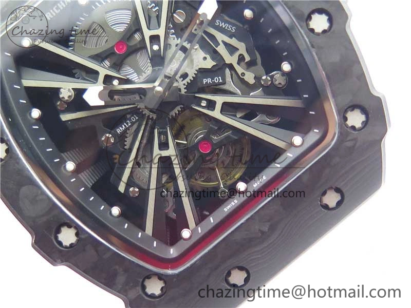 SmartChoice RM12 Real Tourbillon KVF Best Edition Skeleton Dial on White Rubber Strap 9397
