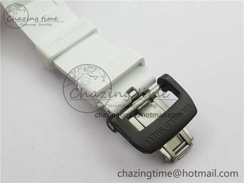 SmartChoice RM12 Real Tourbillon KVF Best Edition Skeleton Dial on White Rubber Strap 9397