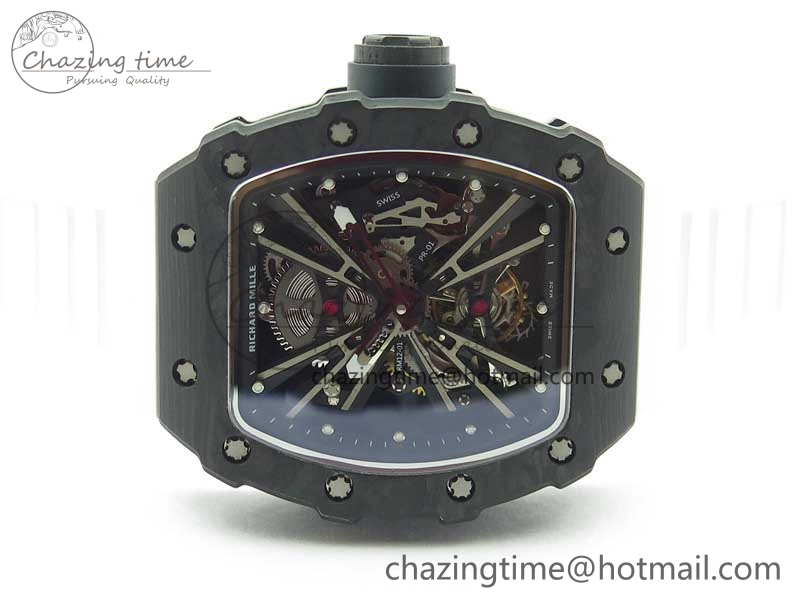 SmartChoice RM12 Real Tourbillon KVF Best Edition Skeleton Dial on White Rubber Strap 9397