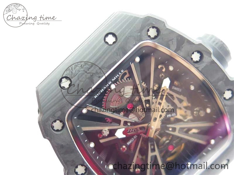 SmartChoice RM12 Real Tourbillon KVF Best Edition Skeleton Dial on White Rubber Strap 9397