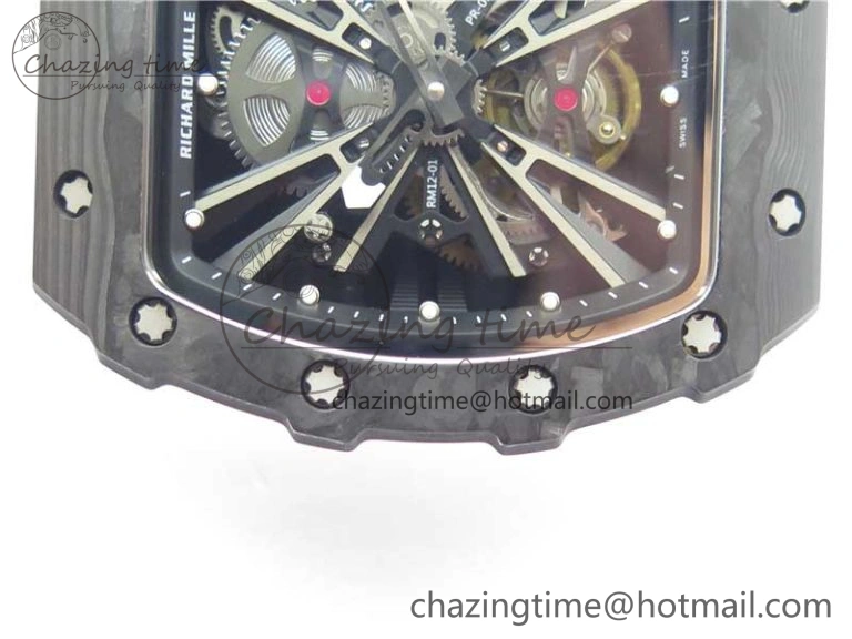 SmartChoice RM12 Real Tourbillon KVF Best Edition Skeleton Dial on White Rubber Strap 9397