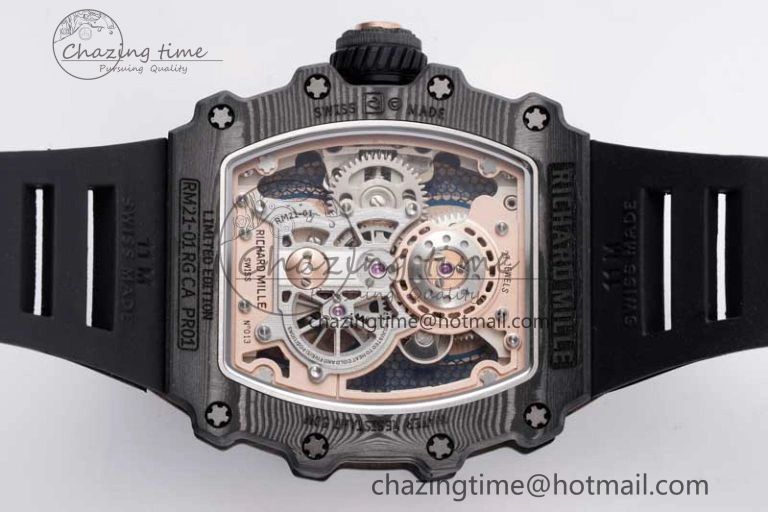 RM21-01 RG Tourbillon RMF Best Edition Skeleton Dial on Black Rubber Strap ModernLook 9384