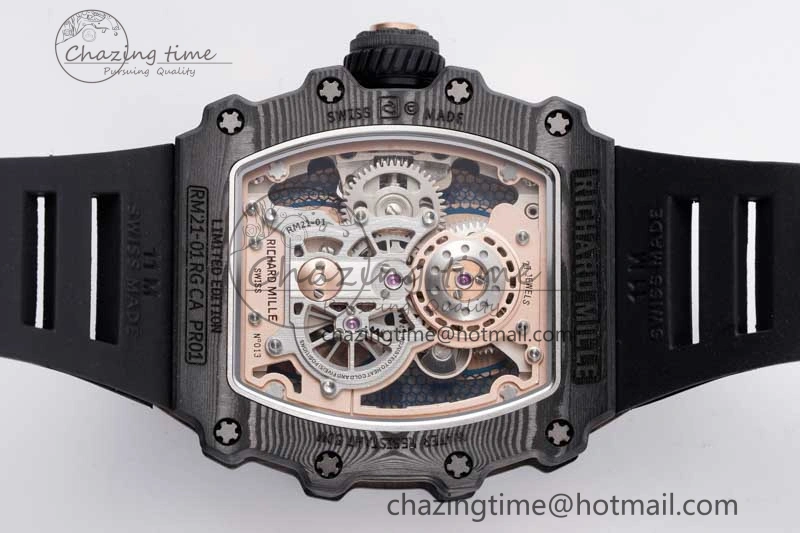 RM21-01 RG Tourbillon RMF Best Edition Skeleton Dial on Black Rubber Strap ModernLook 9384