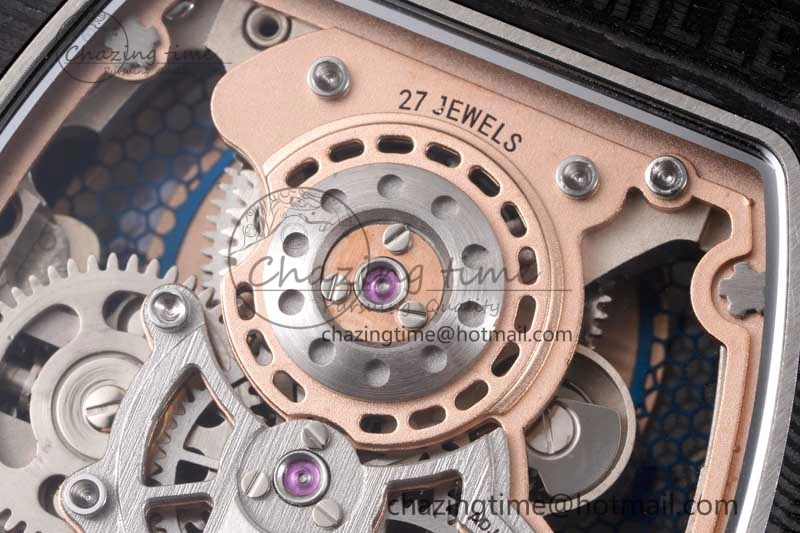 RM21-01 RG Tourbillon RMF Best Edition Skeleton Dial on Black Rubber Strap ModernLook 9384