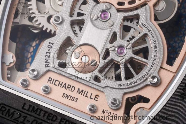 RM21-01 RG Tourbillon RMF Best Edition Skeleton Dial on Black Rubber Strap ModernLook 9384