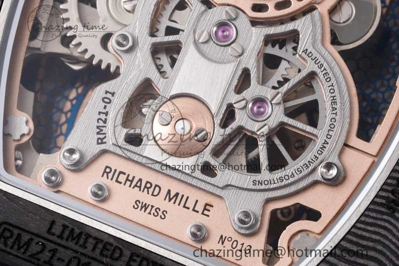 RM21-01 RG Tourbillon RMF Best Edition Skeleton Dial on Black Rubber Strap ModernLook 9384