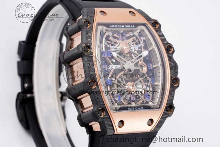RM21-01 RG Tourbillon RMF Best Edition Skeleton Dial on Black Rubber Strap ModernLook 9384