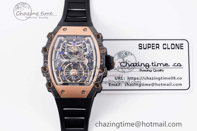 RM21-01 RG Tourbillon RMF Best Edition Skeleton Dial on Black Rubber Strap ModernLook 9384