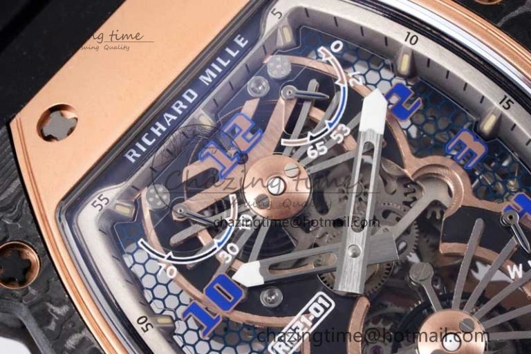 RM21-01 RG Tourbillon RMF Best Edition Skeleton Dial on Black Rubber Strap ModernLook 9384