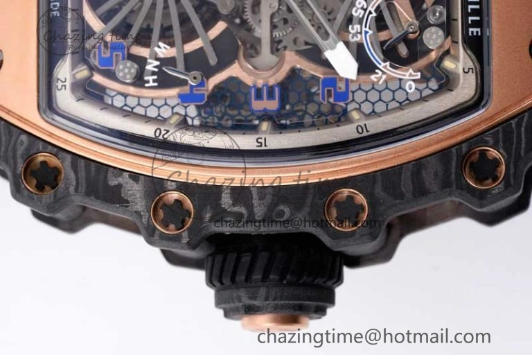 RM21-01 RG Tourbillon RMF Best Edition Skeleton Dial on Black Rubber Strap ModernLook 9384