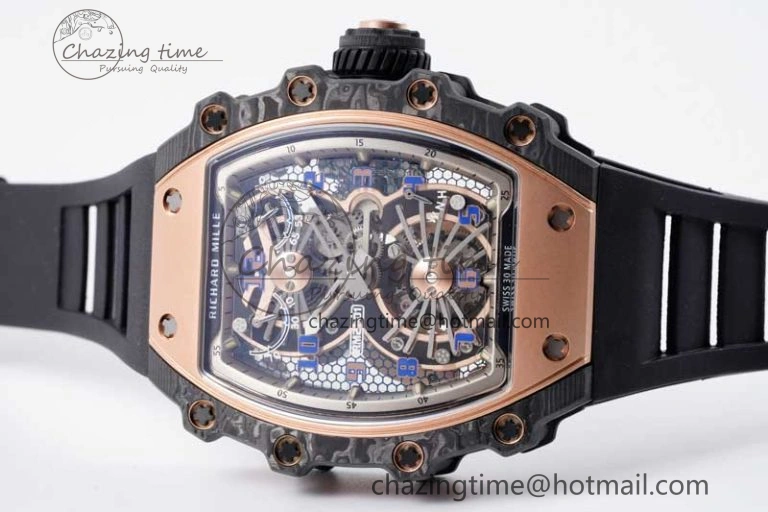 RM21-01 RG Tourbillon RMF Best Edition Skeleton Dial on Black Rubber Strap ModernLook 9384