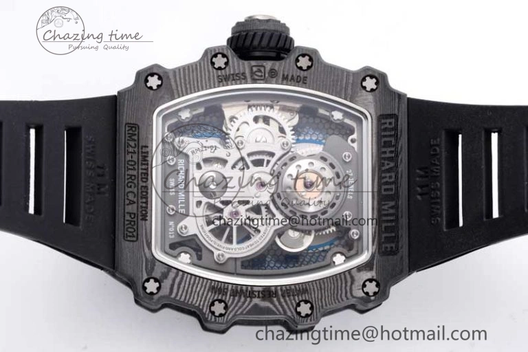 GoodFit RM21-01 SS Tourbillon RMF Best Edition Skeleton Dial on Black Rubber Strap 9385