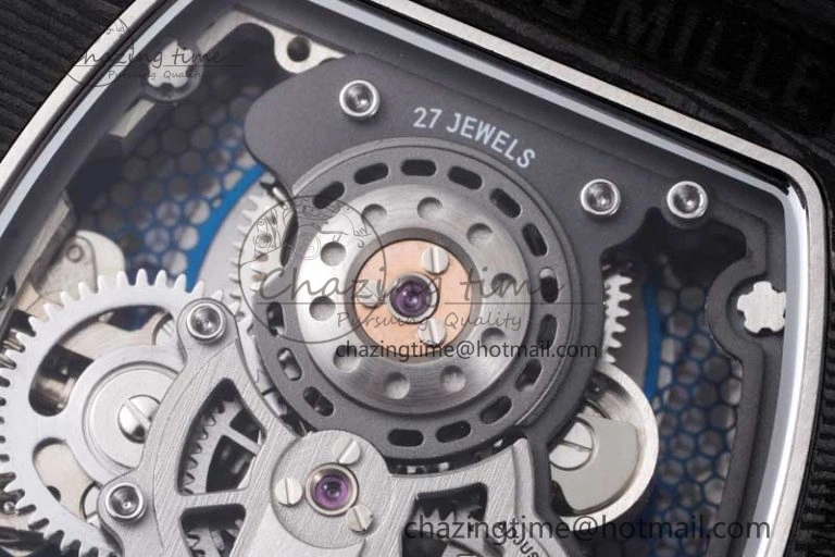 GoodFit RM21-01 SS Tourbillon RMF Best Edition Skeleton Dial on Black Rubber Strap 9385
