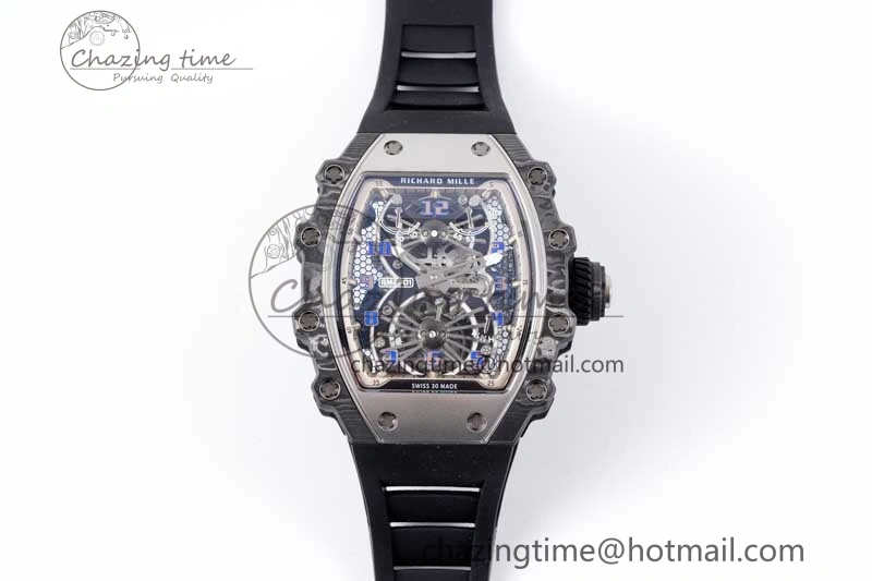 GoodFit RM21-01 SS Tourbillon RMF Best Edition Skeleton Dial on Black Rubber Strap 9385