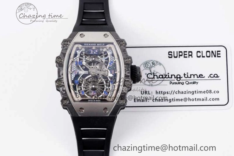GoodFit RM21-01 SS Tourbillon RMF Best Edition Skeleton Dial on Black Rubber Strap 9385