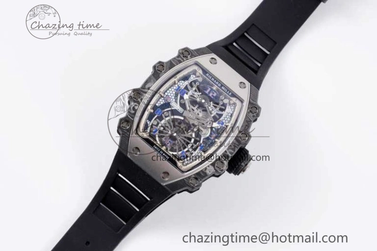 GoodFit RM21-01 SS Tourbillon RMF Best Edition Skeleton Dial on Black Rubber Strap 9385