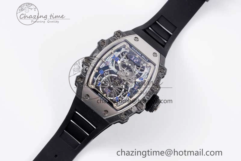 GoodFit RM21-01 SS Tourbillon RMF Best Edition Skeleton Dial on Black Rubber Strap 9385