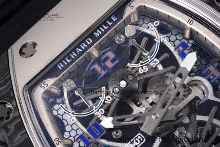 GoodFit RM21-01 SS Tourbillon RMF Best Edition Skeleton Dial on Black Rubber Strap 9385