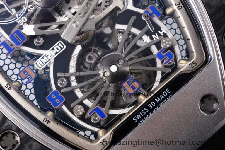 GoodFit RM21-01 SS Tourbillon RMF Best Edition Skeleton Dial on Black Rubber Strap 9385