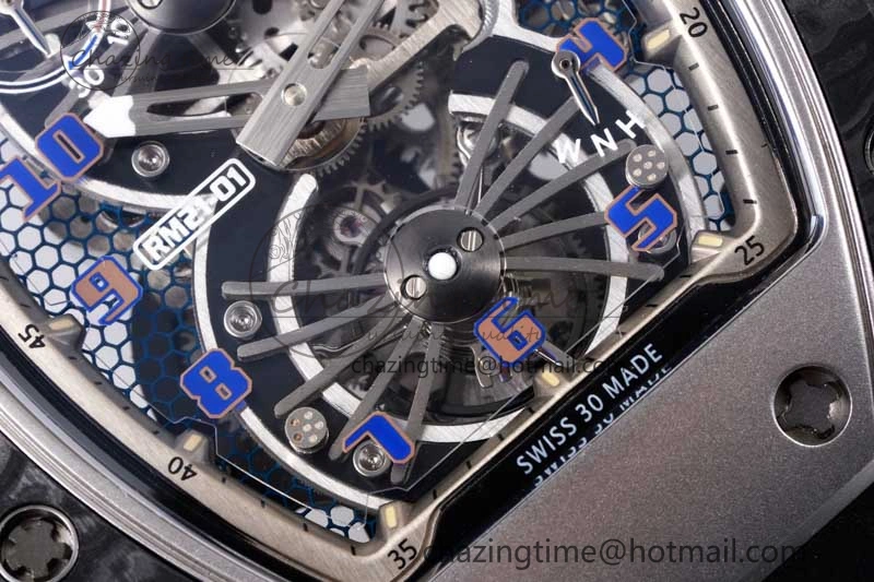 GoodFit RM21-01 SS Tourbillon RMF Best Edition Skeleton Dial on Black Rubber Strap 9385