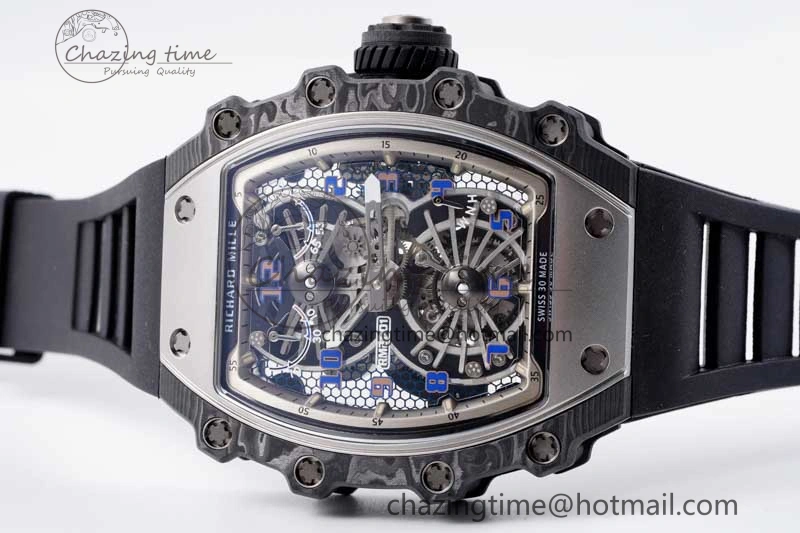 GoodFit RM21-01 SS Tourbillon RMF Best Edition Skeleton Dial on Black Rubber Strap 9385