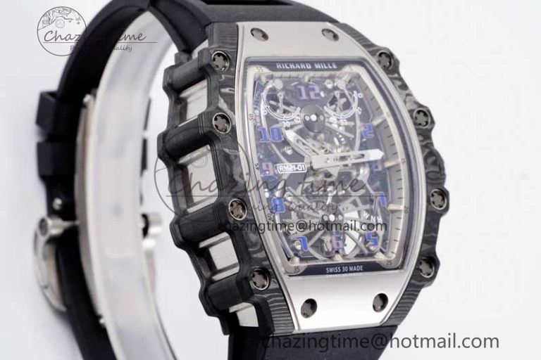GoodFit RM21-01 SS Tourbillon RMF Best Edition Skeleton Dial on Black Rubber Strap 9385