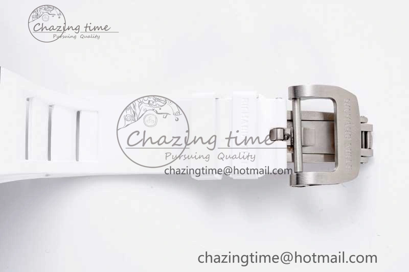 RM21-01 SS Tourbillon RMF Best Edition Skeleton Dial on White Rubber Strap Cozy 9387