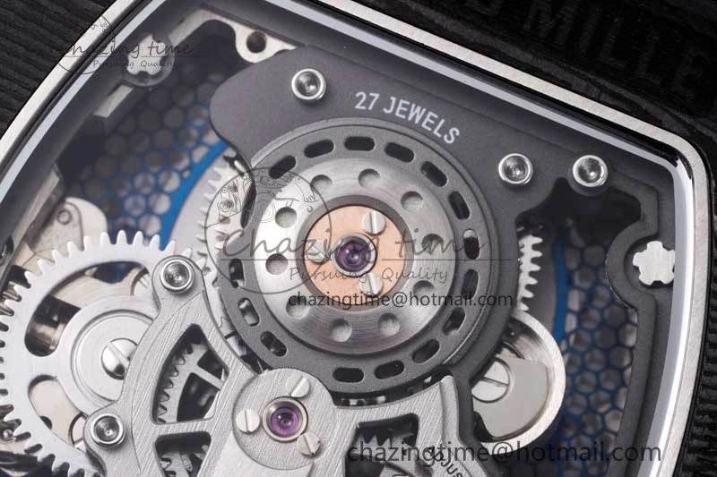 RM21-01 SS Tourbillon RMF Best Edition Skeleton Dial on White Rubber Strap Cozy 9387