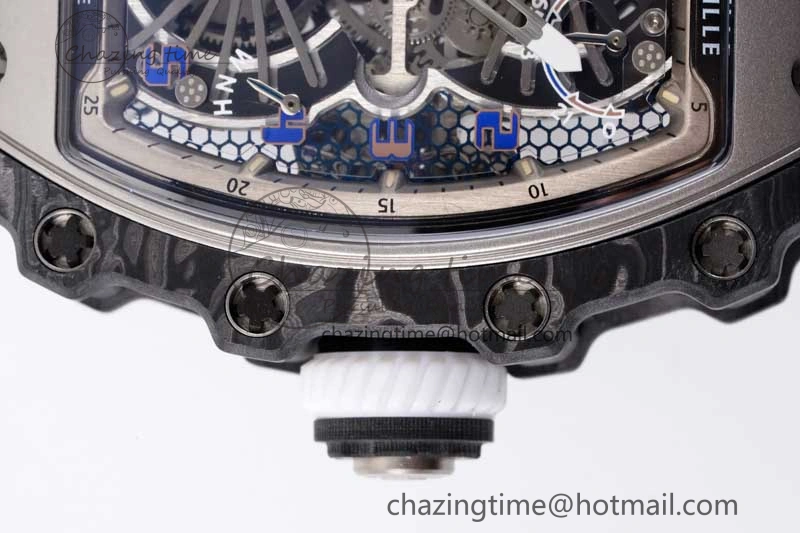 RM21-01 SS Tourbillon RMF Best Edition Skeleton Dial on White Rubber Strap Cozy 9387