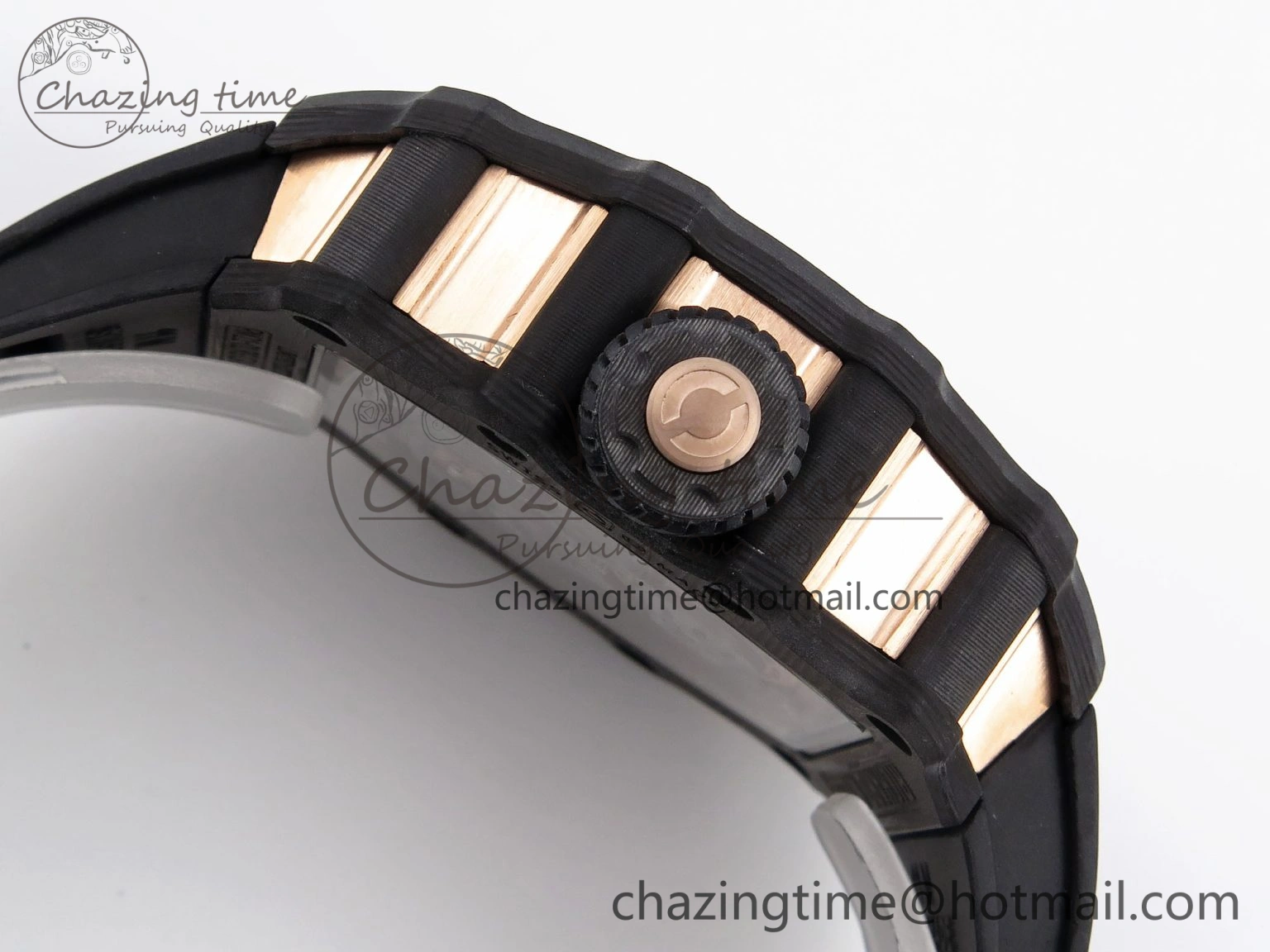 RM21-01 Tourbillon NTPT RMF Best Edition RG Bezel Skeleton Dial on Black Rubber Strap Trendsetting 9318