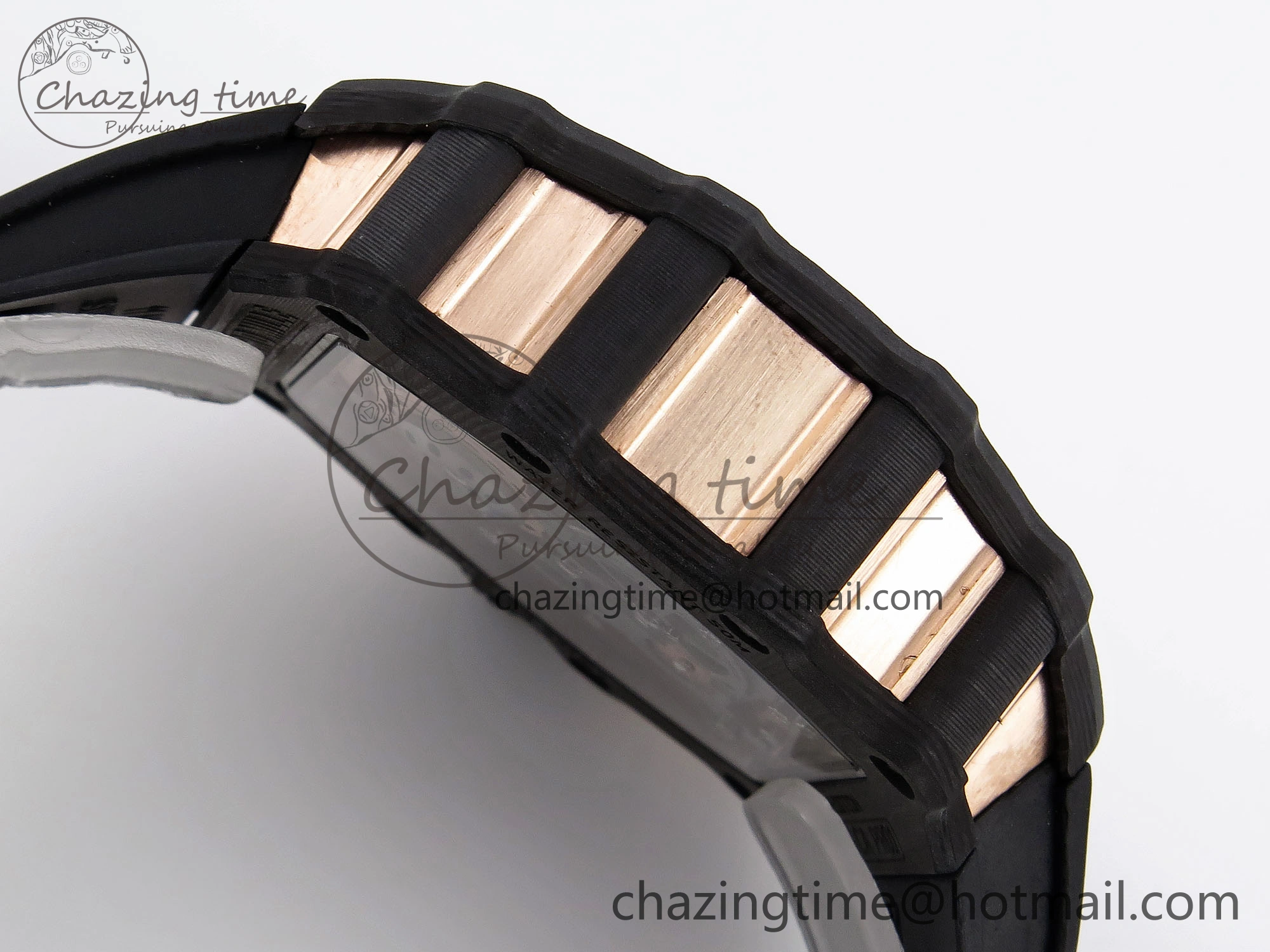 RM21-01 Tourbillon NTPT RMF Best Edition RG Bezel Skeleton Dial on Black Rubber Strap Trendsetting 9318