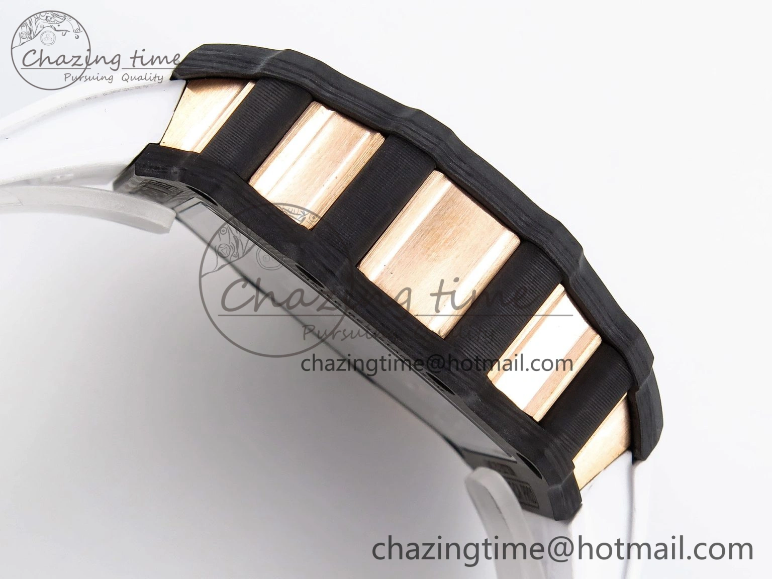 Durable RM21-01 Tourbillon NTPT RMF Best Edition RG Bezel Skeleton Dial on White Rubber Strap 9320