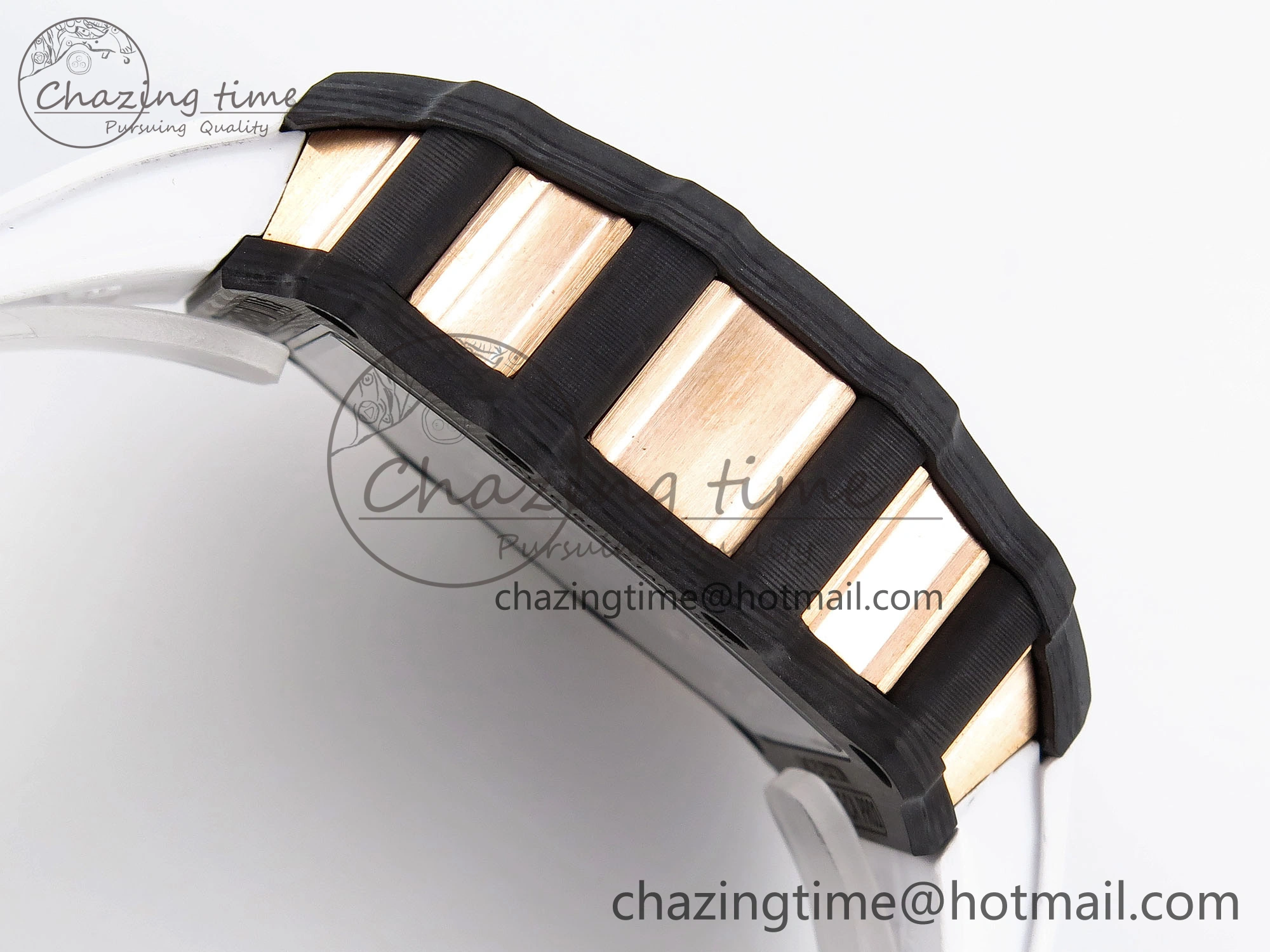 Durable RM21-01 Tourbillon NTPT RMF Best Edition RG Bezel Skeleton Dial on White Rubber Strap 9320