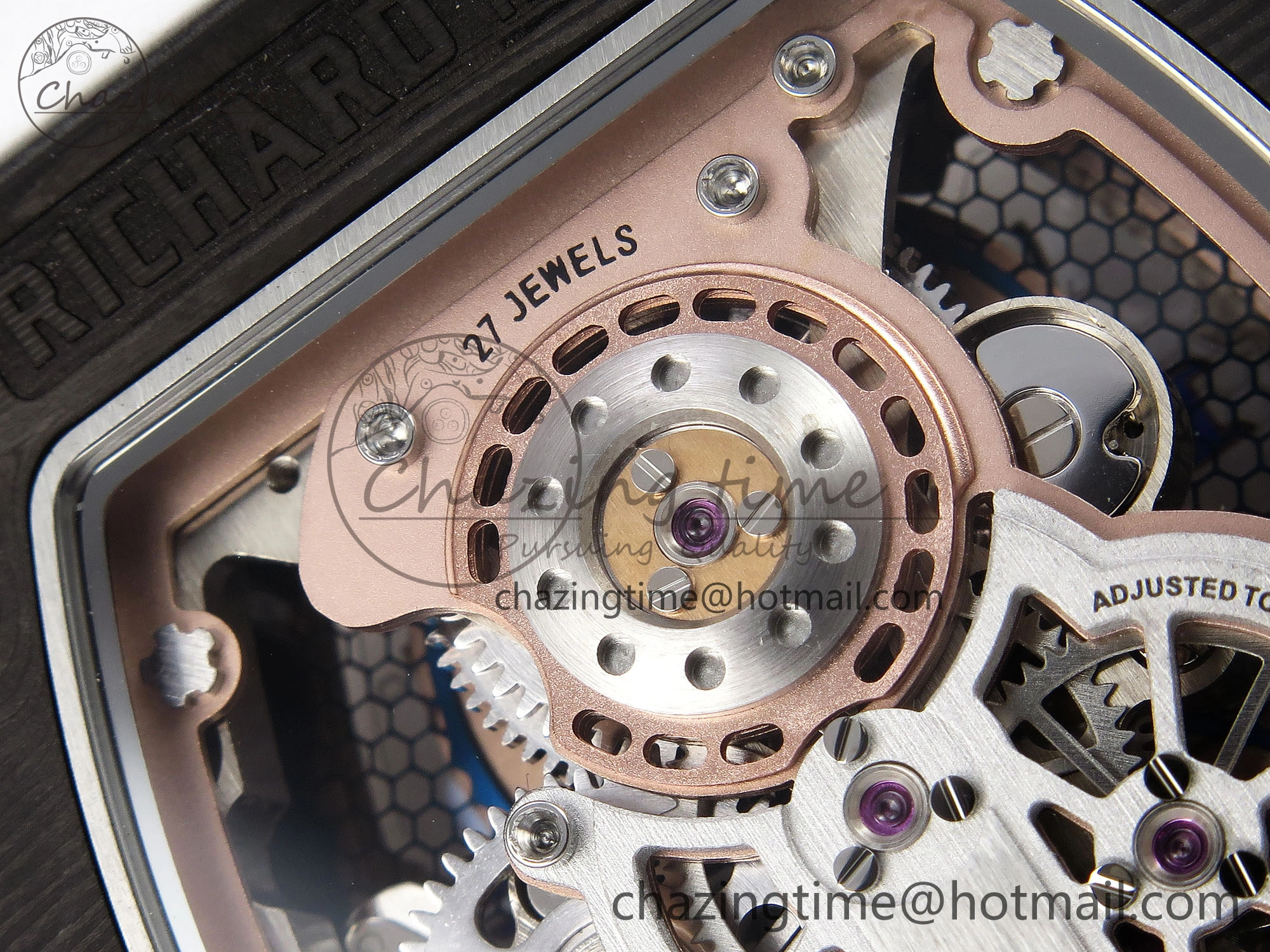 Durable RM21-01 Tourbillon NTPT RMF Best Edition RG Bezel Skeleton Dial on White Rubber Strap 9320