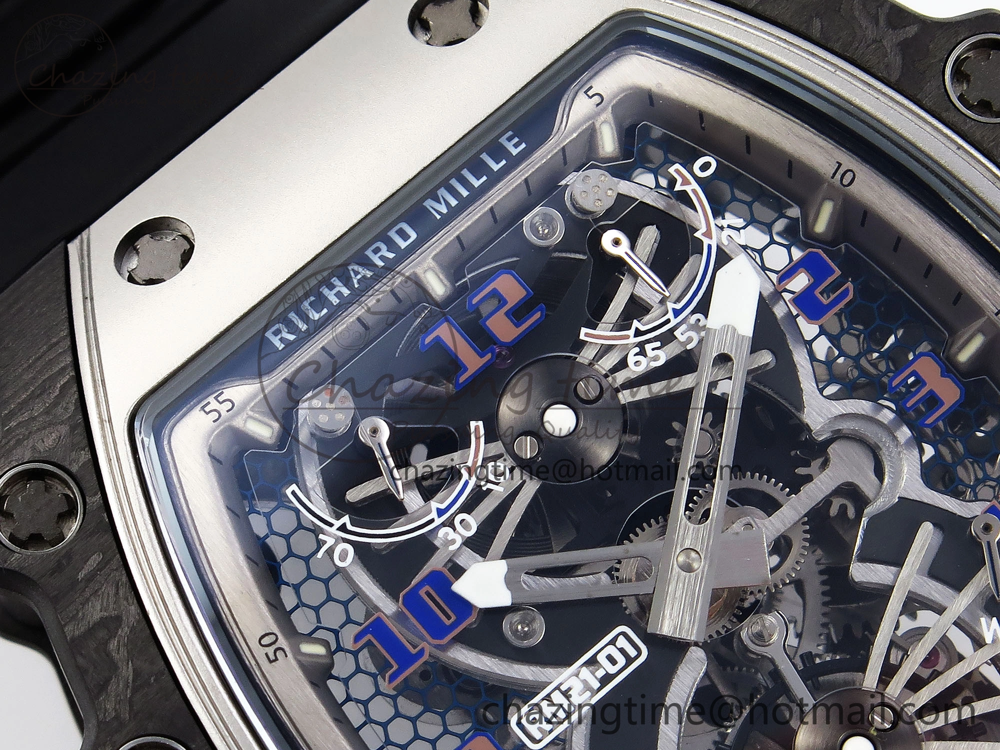 FlexibleFit RM21-01 Tourbillon NTPT RMF Best Edition Skeleton Dial on Black Rubber Strap 9319