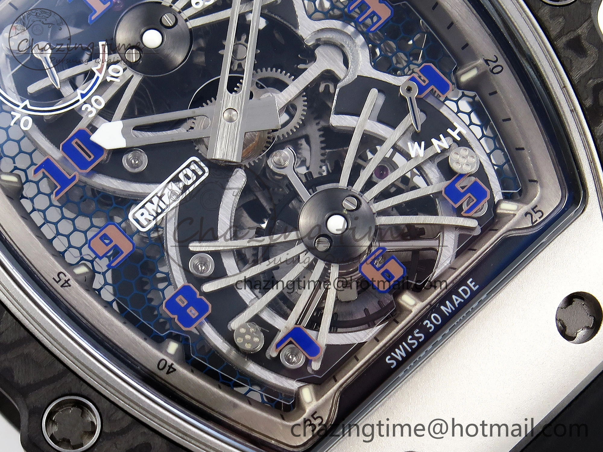 FlexibleFit RM21-01 Tourbillon NTPT RMF Best Edition Skeleton Dial on Black Rubber Strap 9319